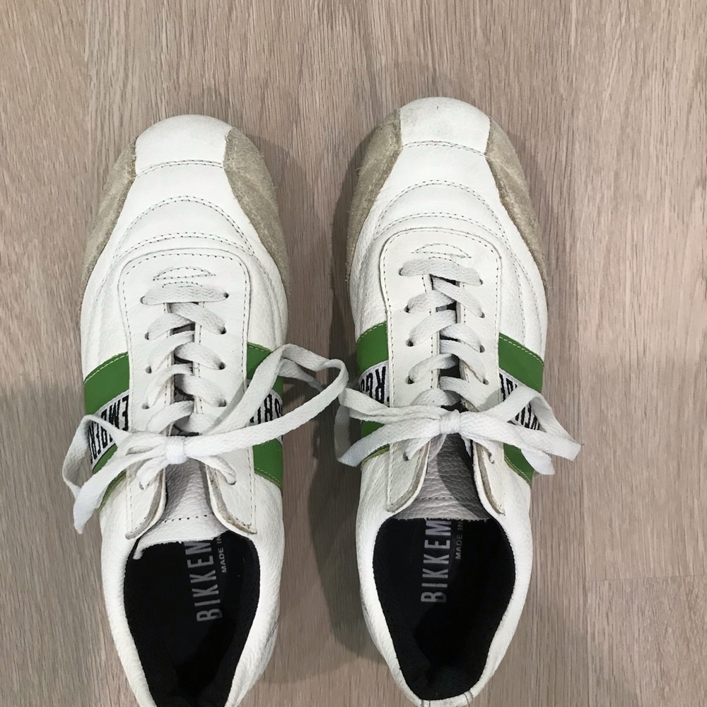 Bikkembergs White and Green Casual Shoes